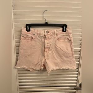 7 For all Mankind Pink Denim Shorts